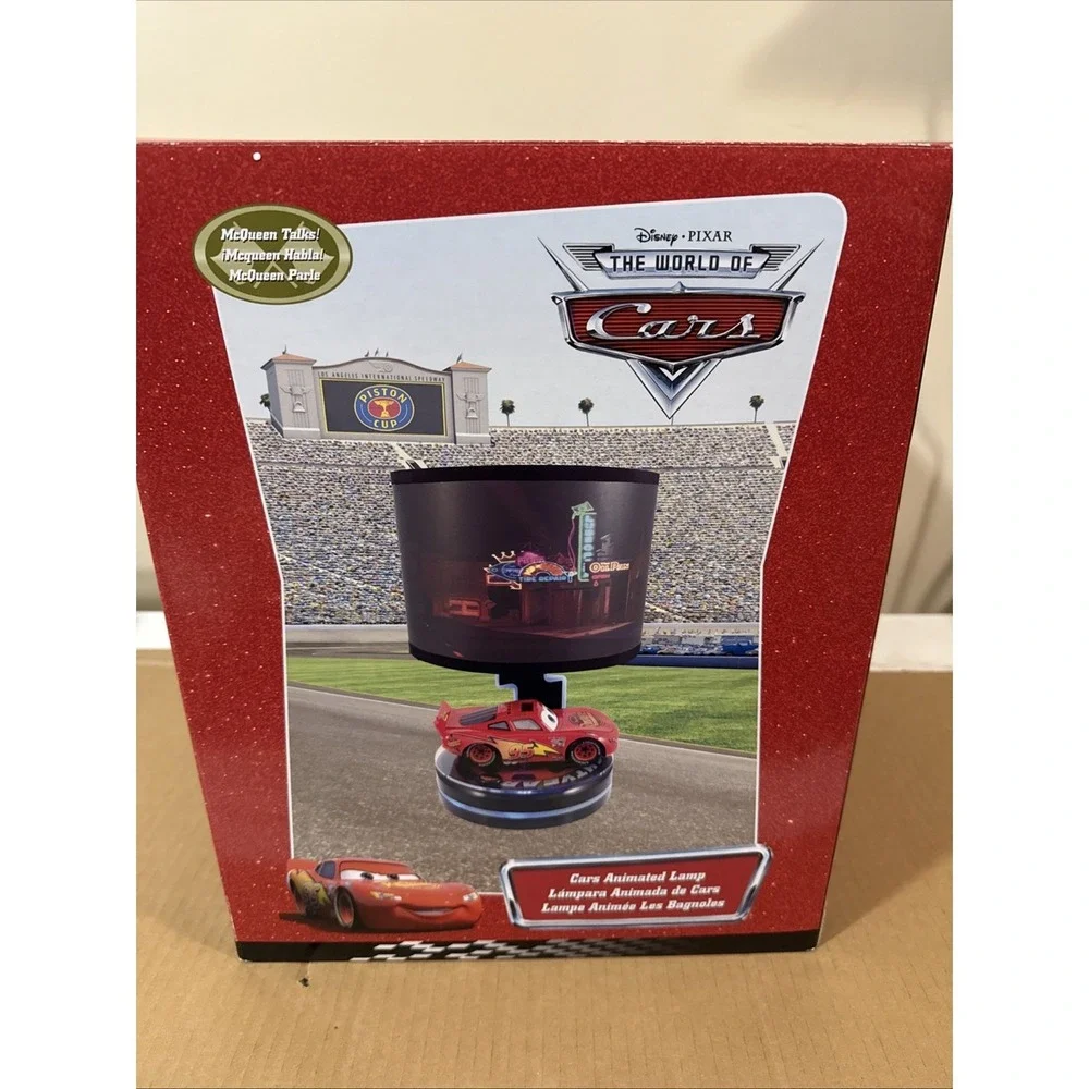 Disney Pixar Cars Table Lamp Animated Lightning McQueen 2008 New In Box‎